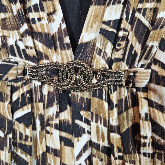 JM Collection Animal Print Top Beaded Buckle Accent Attached Tank Career Modest - Picture 3 of 12